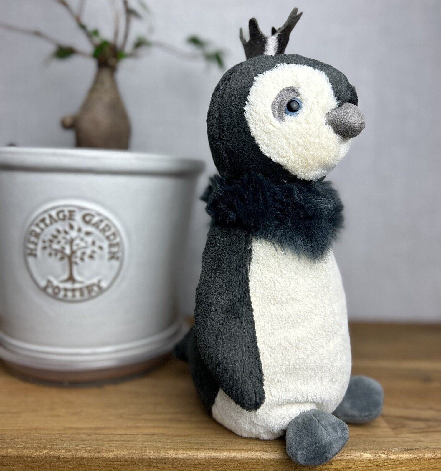 Jellycat Prince Penguin - Soft Penguin Plush With Crown - Medium Penguin Plush