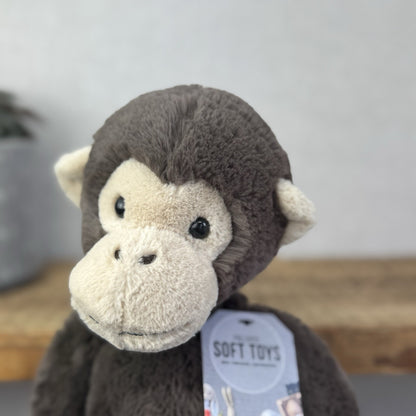 Jellycat Pandy Chimpanzee - Dark Grey Monkey Beanie Plush Retired 15"