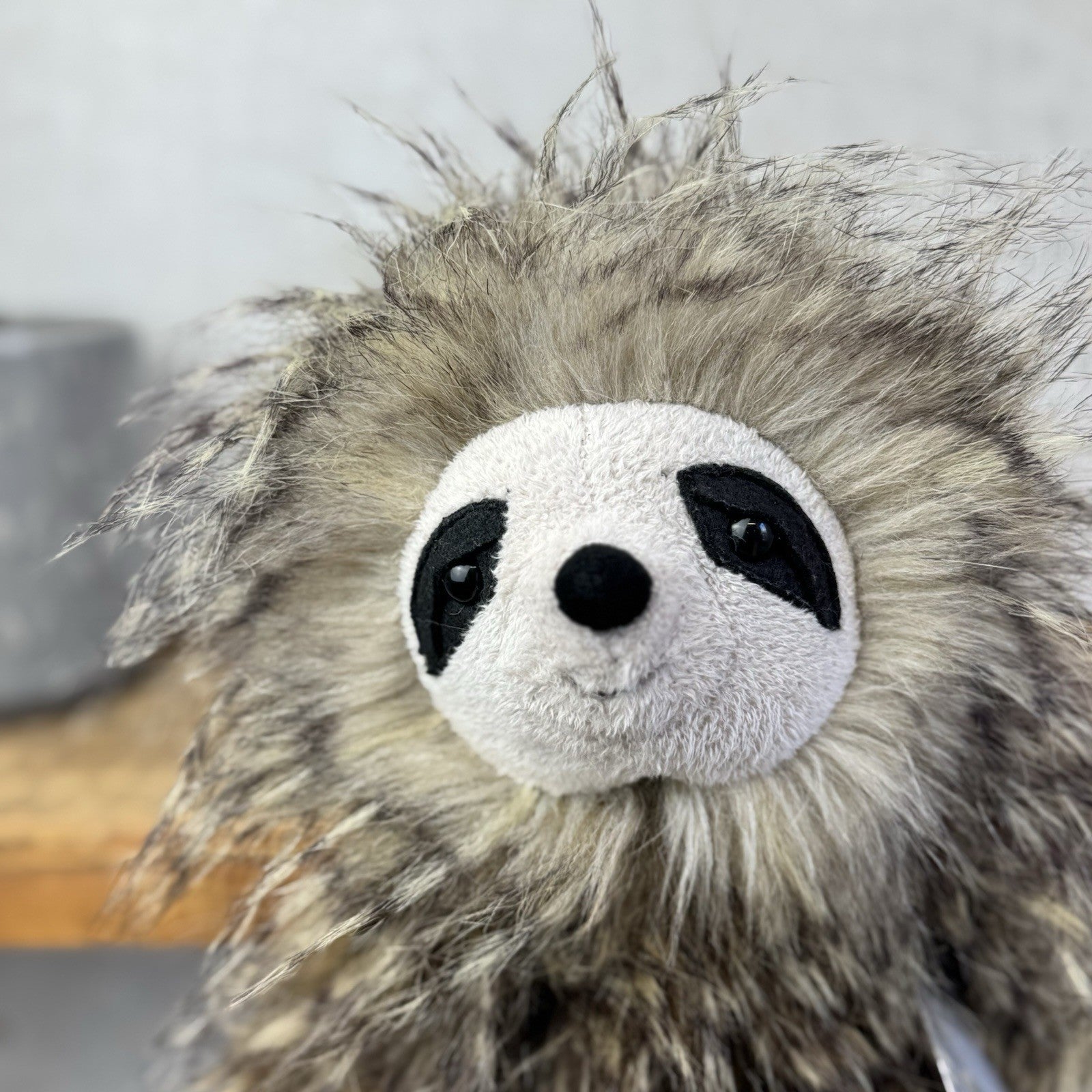Jellycat Cyril Sloth - Fluffy Grey/brown Sloth Soft Toy Retired Rare Beanie 14”