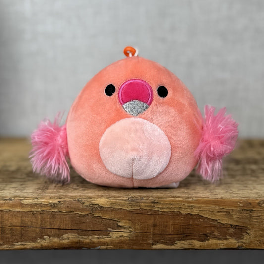 Squishmallow Keyring Clip Bagcharm - Flamingo Pink Clip Squish Cookie 4"