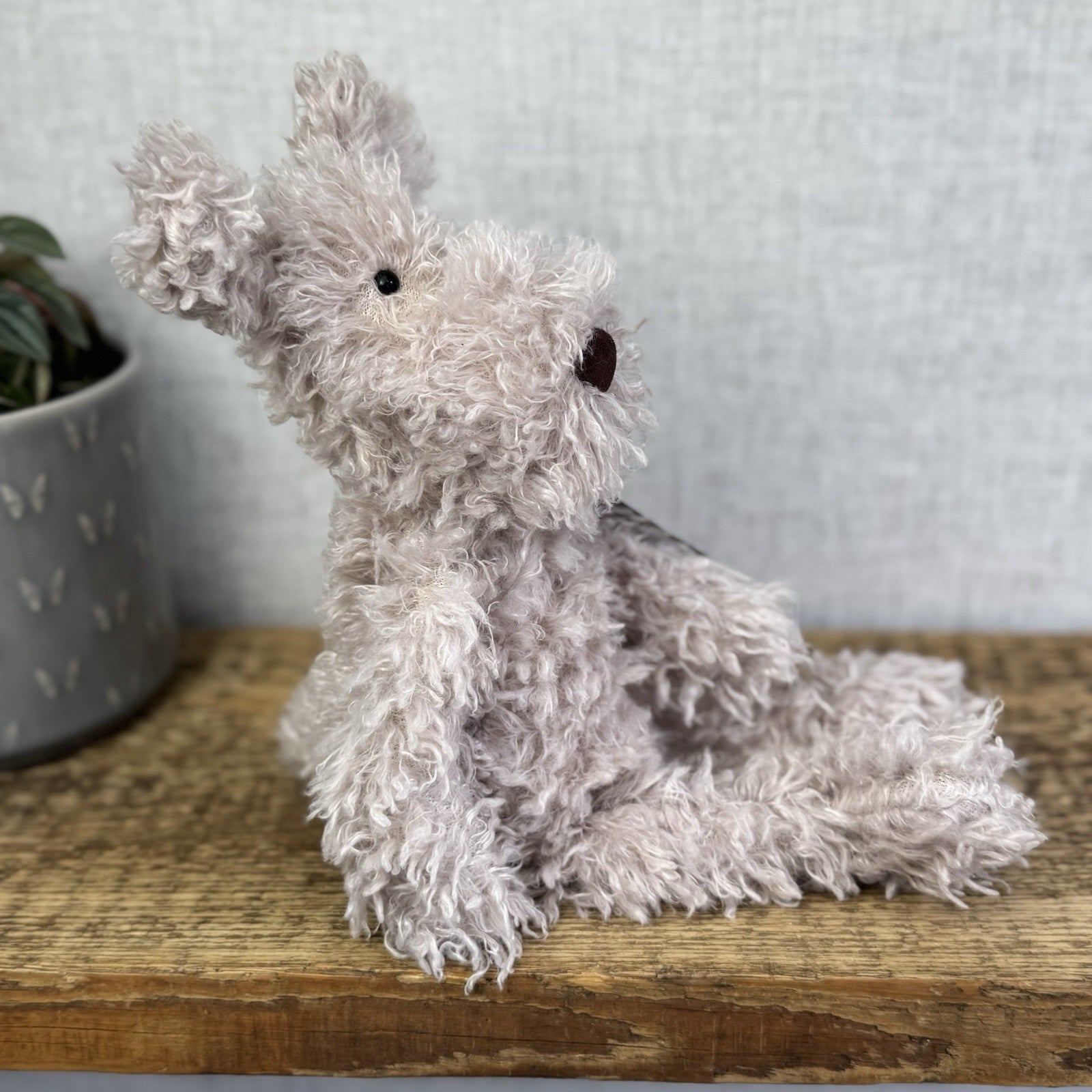 Jellycat Small Scamp Pup - Curly Beige Terrier Soft Toy Beanie Vintage/Retired