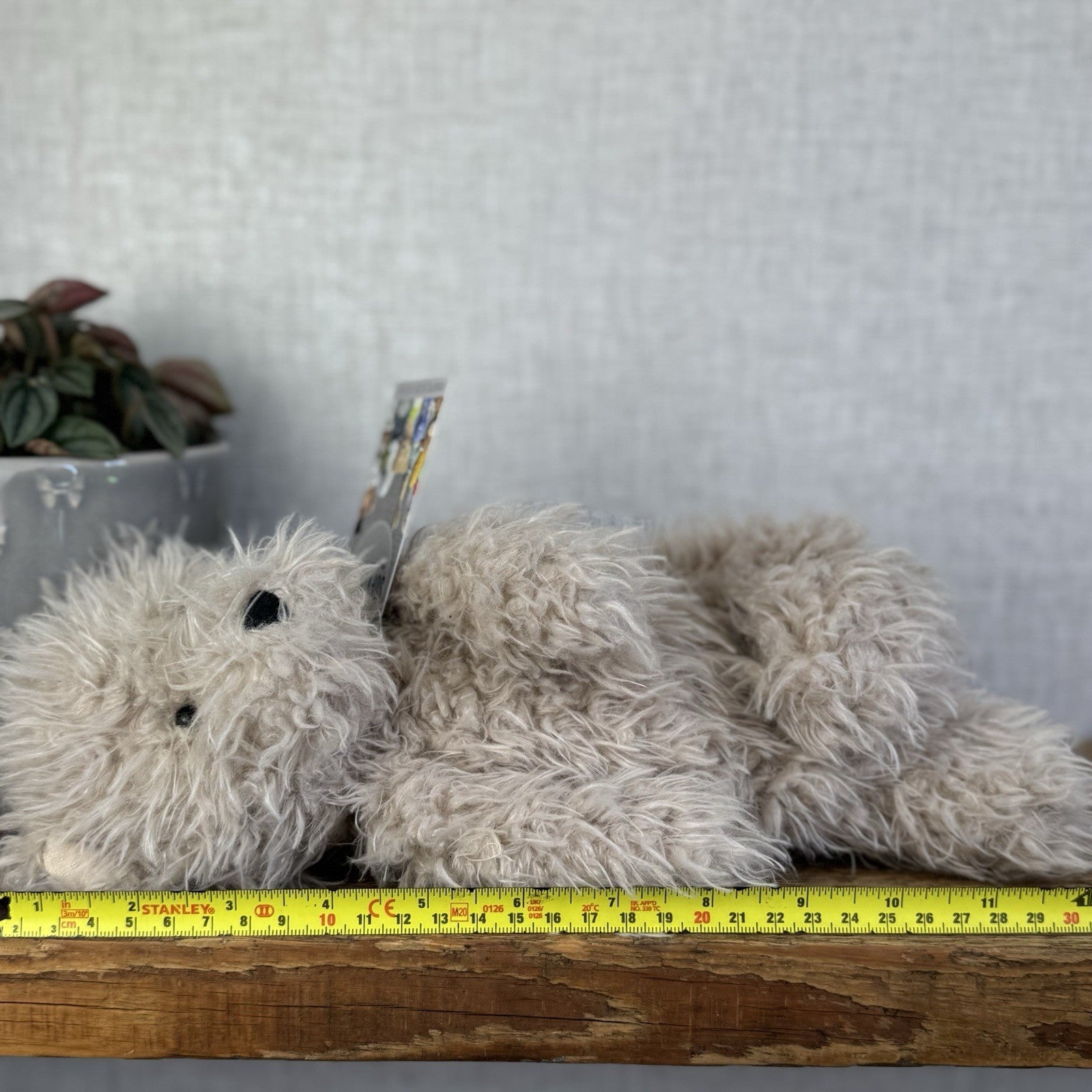 Jellycat Angora Cocoa Bear - Fluffy Medium Beige Bear Soft Toy Retired 12"