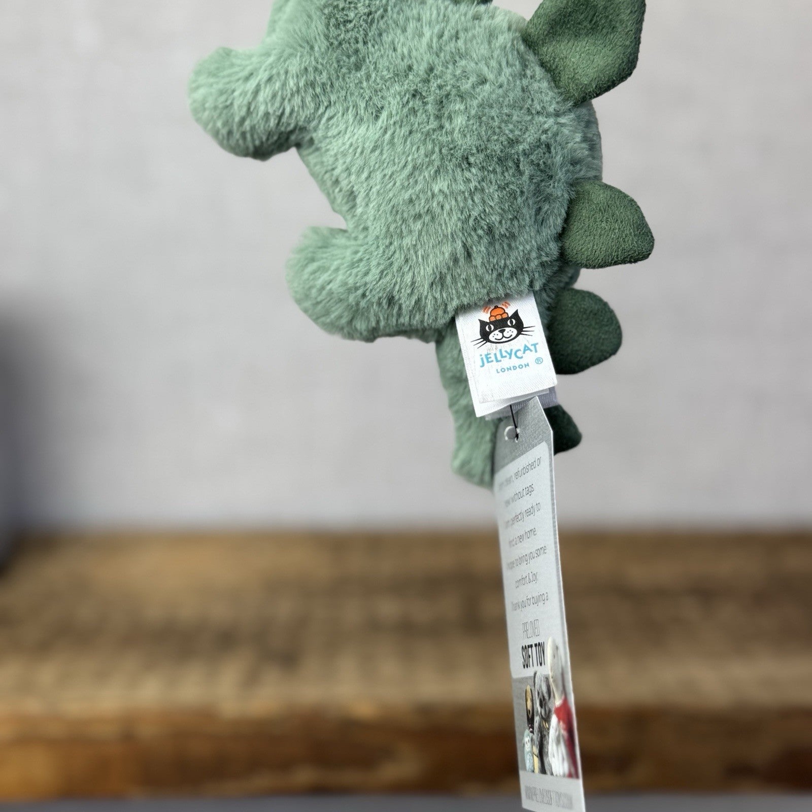 Jellycat Mini Fossily Stegosaurus - Tiny Dinosaur Beanie Plush Mini Dino 6"