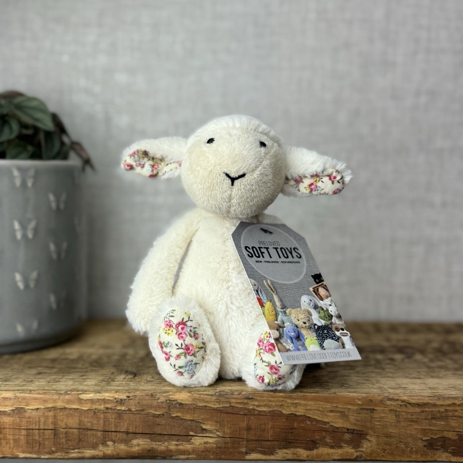 Jellycat Small Bashful Blossom Lamb Soft Toy Sheep Cream Floral Ears/feet 8”