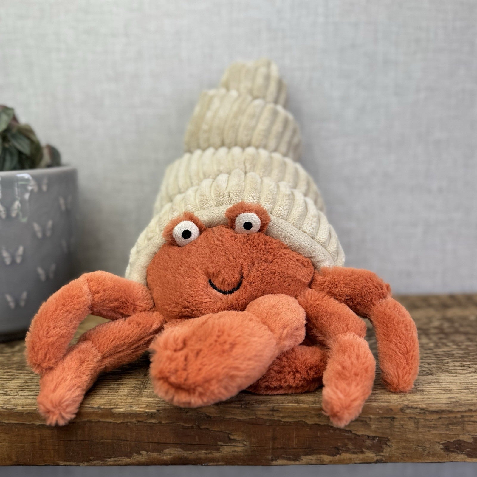 Jellycat Herman Hermit Crab - Large Crab In Shell Soft Toy Beanie Plush 12"
