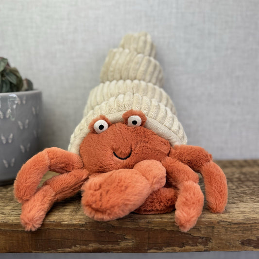 Jellycat Herman Hermit Crab - Large Crab In Shell Soft Toy Beanie Plush 12"