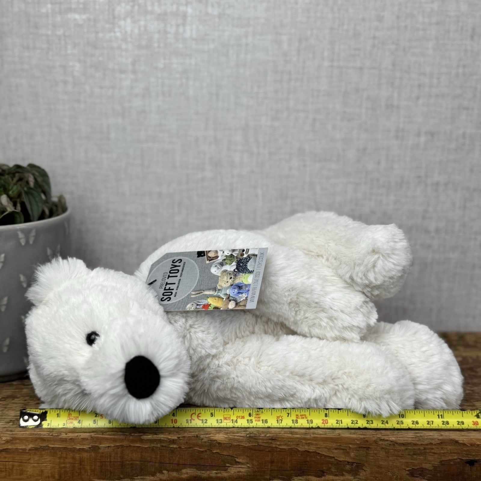 Jellycat Medium Perry Polar Bear - White Polar Bear Beanie Soft Toy 8” (#2)