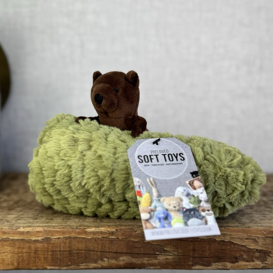 Jellycat Forest Fauna Bear - Tiny Pocket Pal Bear With Tree House Cute Plush 8"