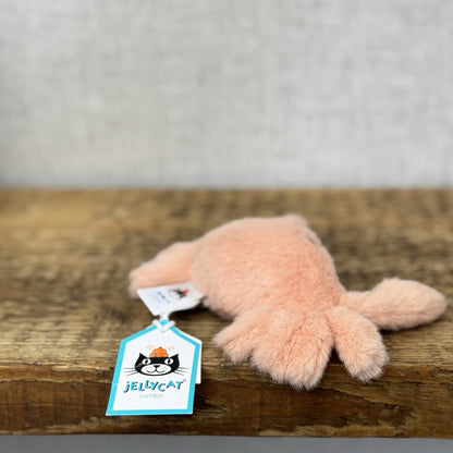 Jellycat Tiny Fluffy Crab - Mini Peach/Pink Crab Soft Toy New With Tags 4"