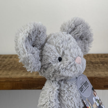 Jellycat Iggle Sguiggle Mouse - Small Grey Textured Mouse Soft Toy Retired 9”