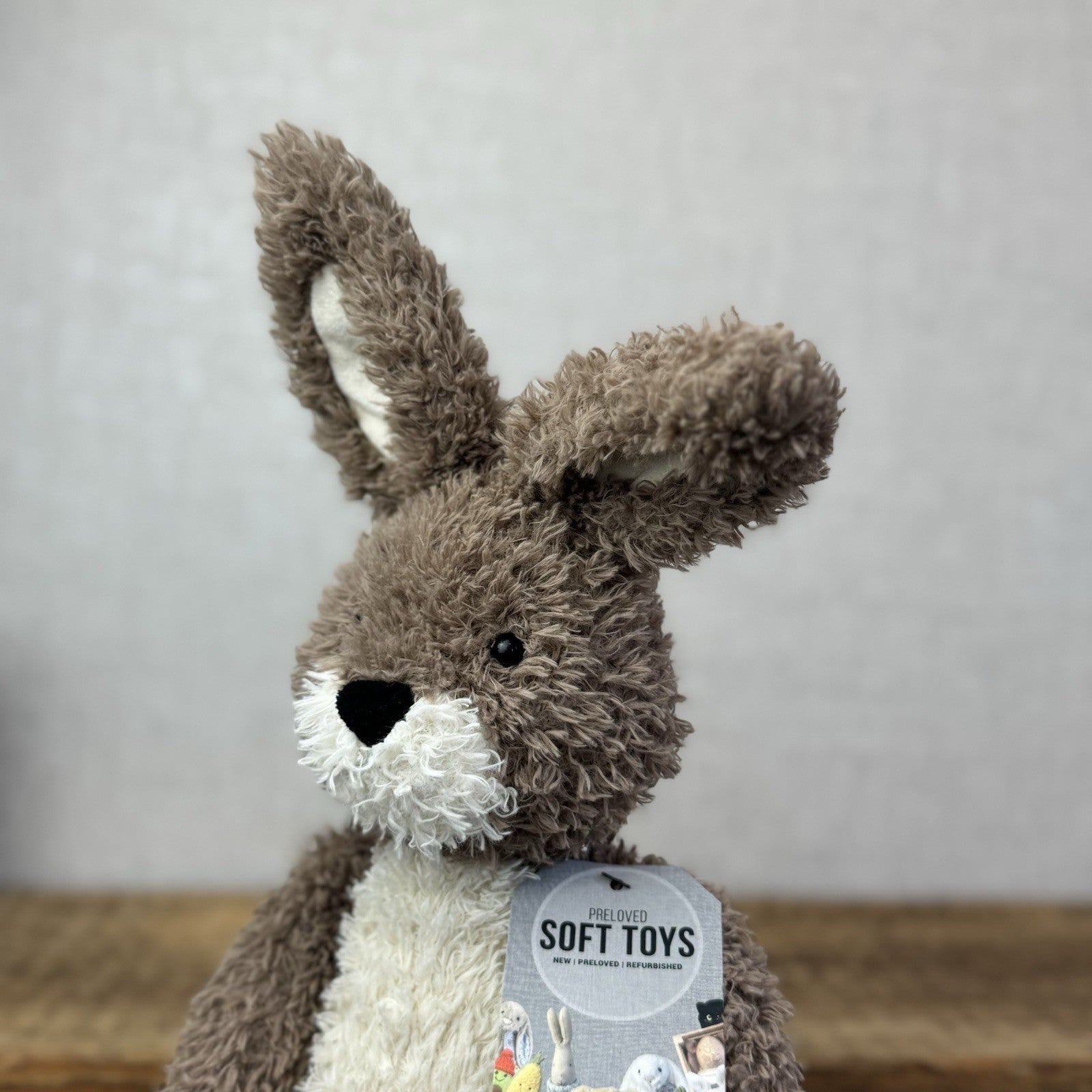 Jellycat Hetty Hare - Brown Curly Haired Rabbit Medium Soft Toy Retired 12"