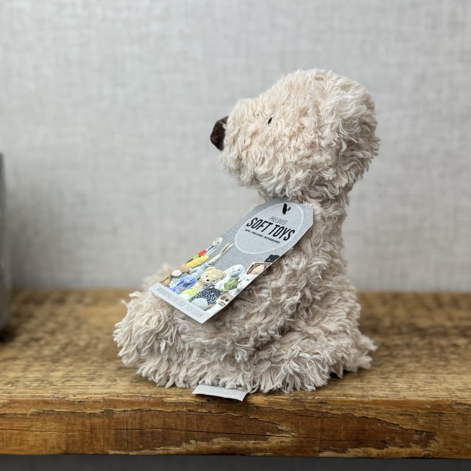 Jellycat Small Biscuit Bear - Curly Off White Small Beanie Bear Retired (#2)