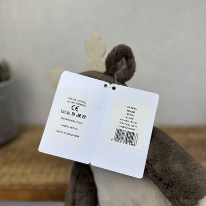 The Little White Company My First Reindeer With Tags - Super Soft Christmas Toy