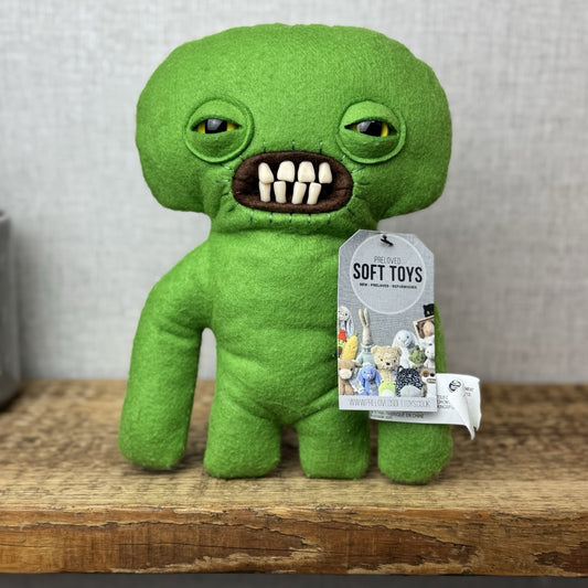 Fuggler Green Squidge Felt Funny Ugly Monster Cute Green Retired Fuggler