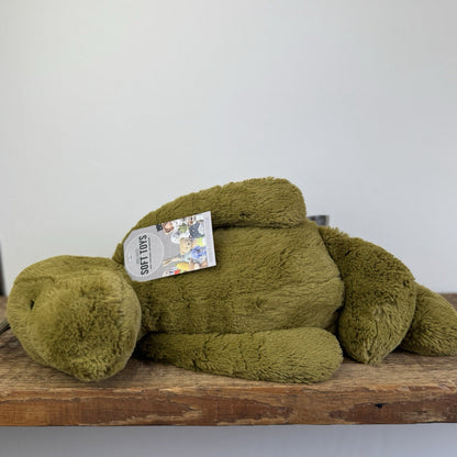 Jellycat Large Bashful Dinosaur - Large Olive Green Dinosaur Retired Rare 16"