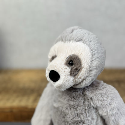 Jellycat Small Bailey Sloth - Small Grey Sloth Snugglet Rare Retired With Tags