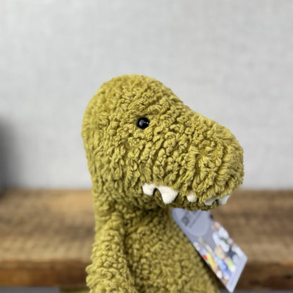 Jellycat Quangle Wangle Dinosaur - Green Textured Sitting Dinosaur Beanie 12"