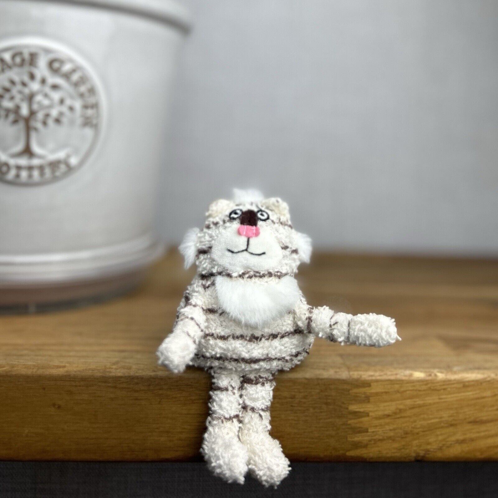 Jellycat Baby Scat Cat Soft Plush Toy Cream Brown Striped 6"