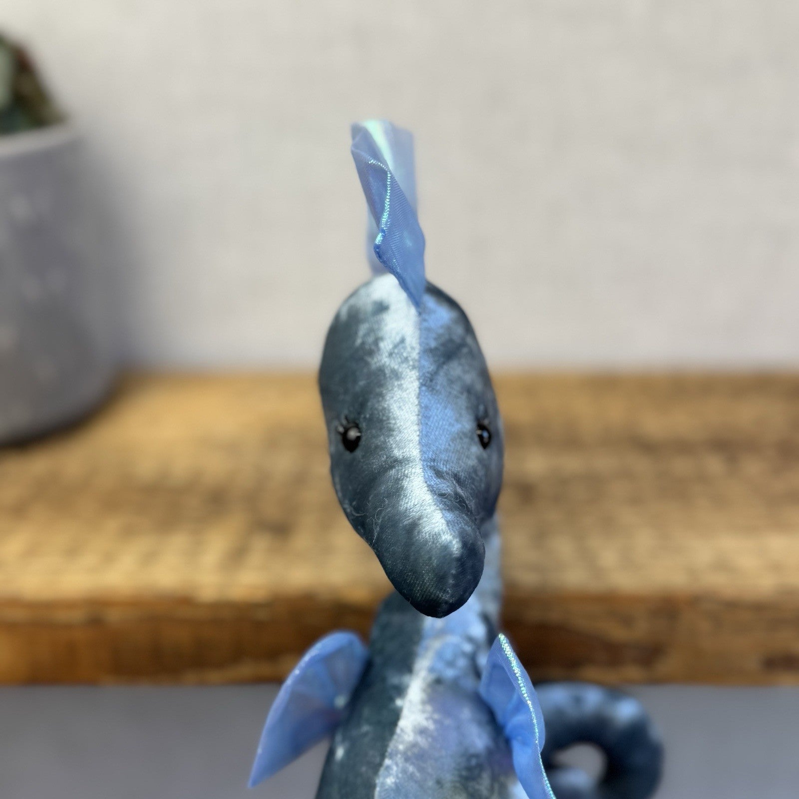 Jellycat Coral Cutie Seahorse Soft Toy - Blue Velour Sea Horse Soft Toy 8"