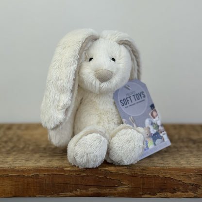 Jellycat Small Piper Bunny - White Retired Small Piped Bunny Rare NWOT 8"
