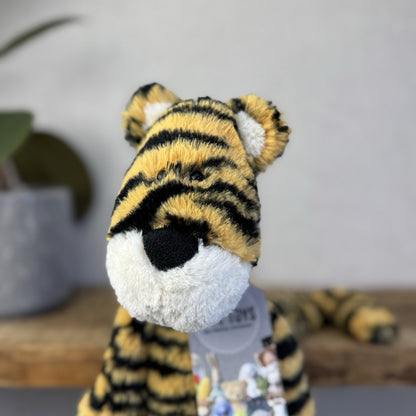 Jellycat Merryday Tiger - Wild Cat Beanie Tiger Plush Long Tail Rare Retired 15”