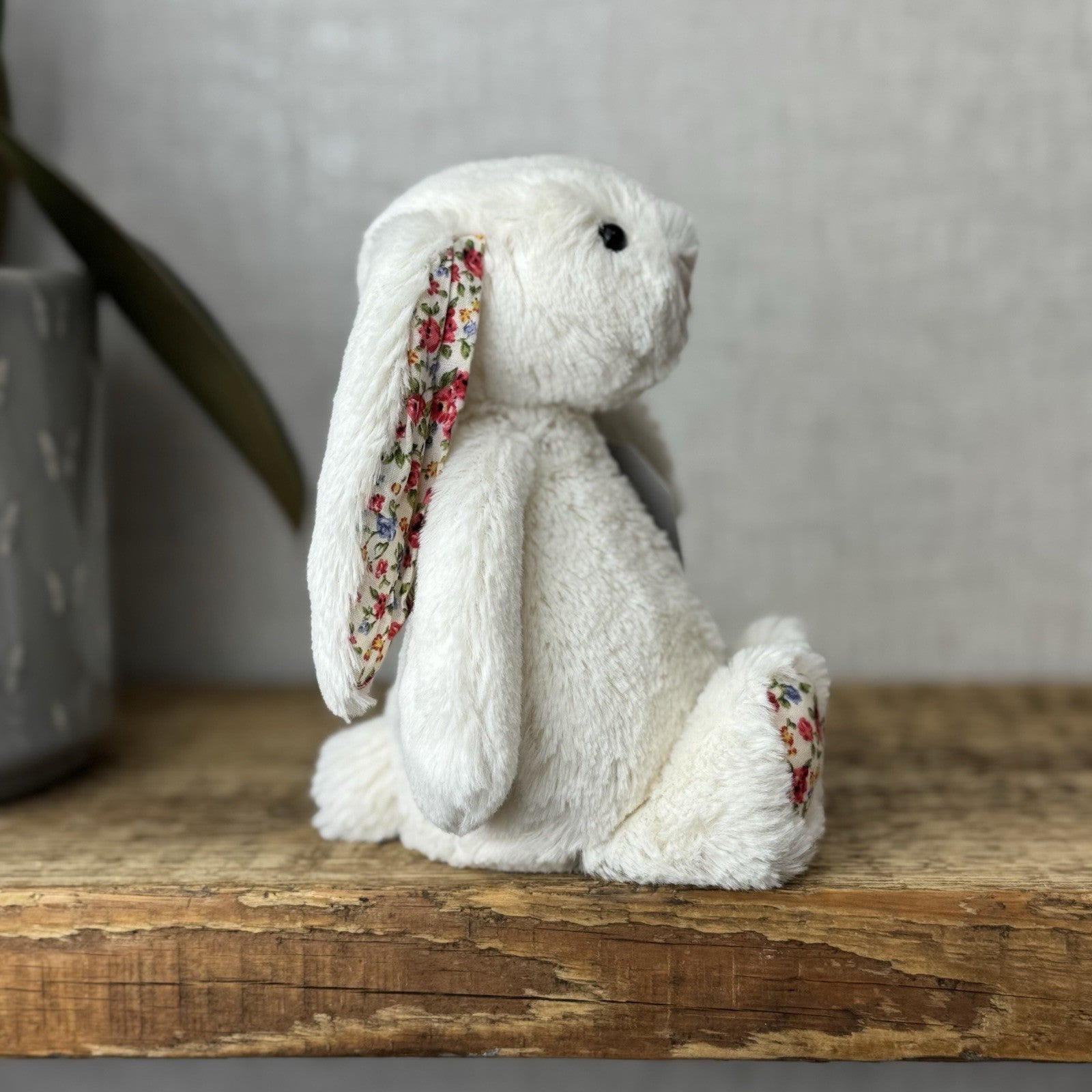 Jellycat Small Bashful Cream Blossom - Cream Bunny Floral Ears & Feet 8”