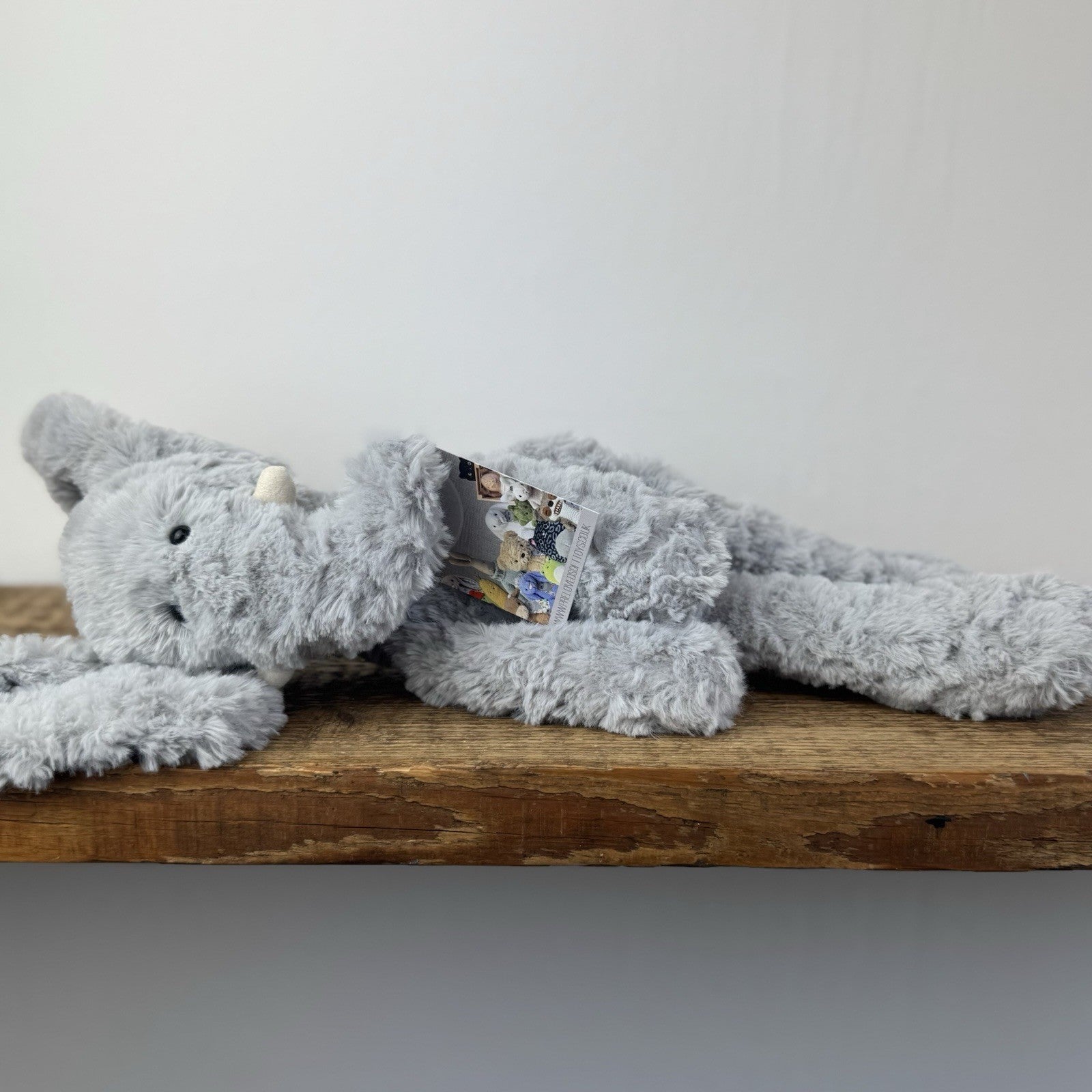 Jellycat Bobo Elephant - Grey Textured Beanie Soft Toy Retired Rare Vintage 14"
