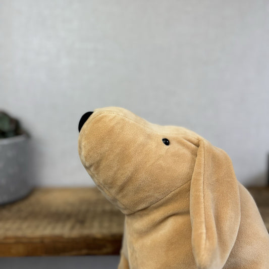 Jellycat Large Mellow Mallow Dog - Beige/Sand Squishy Dog Soft Beanie Toy 12"