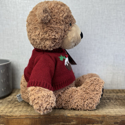 John Lewis Christmas Pudding Jumper 2017 Bear  (John Lewis Collab) Jellycat 18"