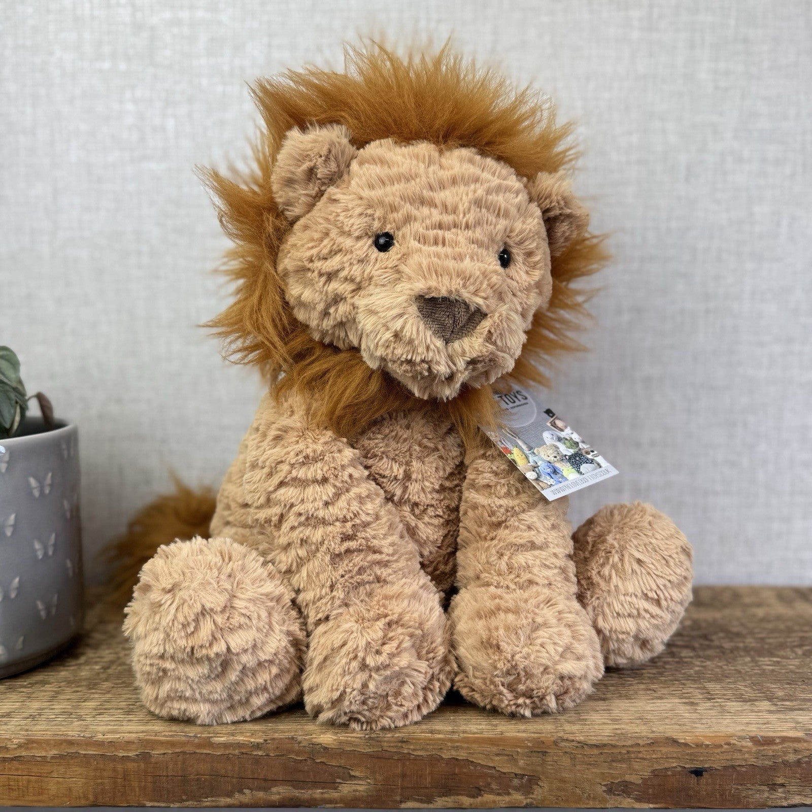 Jellycat Large Fuddlewuddle Lion - Large Sitting Lion Beanie Retired 12"
