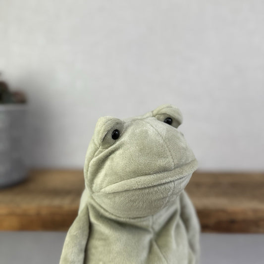 Jellycat Heritage Collection Medium Fergus Frog - Suede Green Floppy Frog 12"
