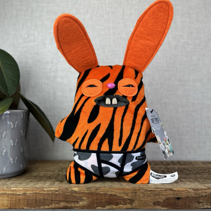 Fuggler Funny Ugly Monster Rabid Rabbit Tiger Print Fur Plush Soft Toy 9" (#2)