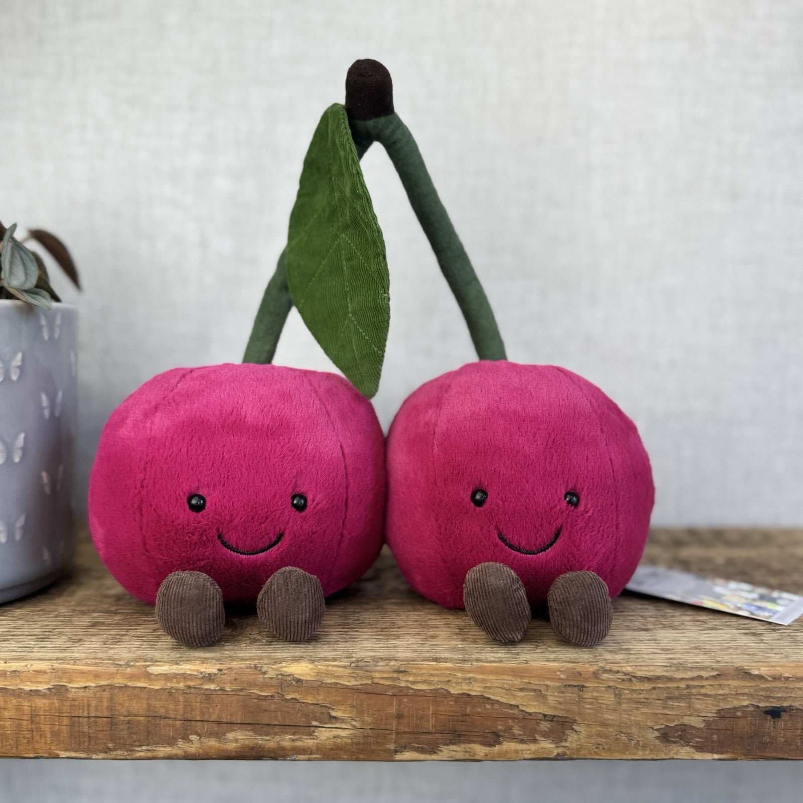 Jellycat Amuseable Cherry - Retired Cherries Plush Two Cherries Beanie NWOT