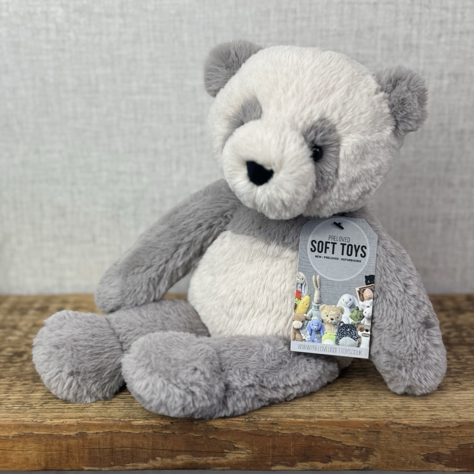 Jellycat Medium Buckley Panda - Snugglet Panda - Grey & White Panda (#2)