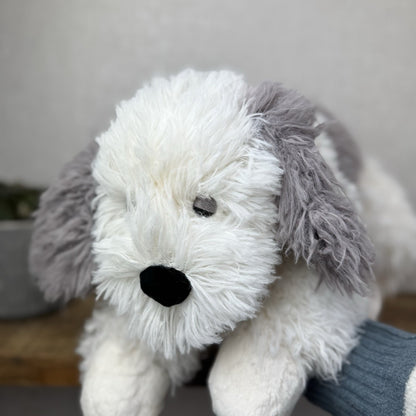 Jellycat Floofie Sheepdog - Large Shaggy Sheepdog Soft Toy Beanie Plush 19"