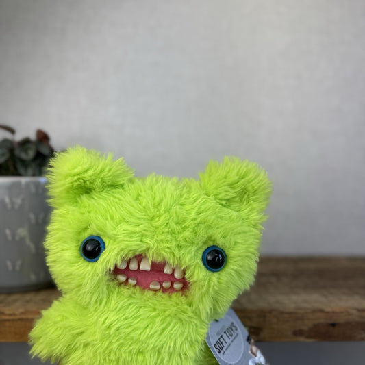 Fuggler Screech - Bright Green Fluffy Fuggler - Blue Eyes Fluffy Funny Ugly (#2)