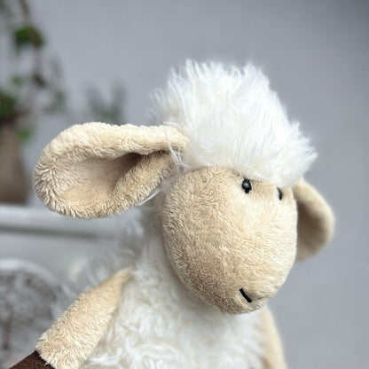 Jellycat Tiggalope Sheep - Medium Sheep 14" - White Fluffy Beanie Sheep Retired