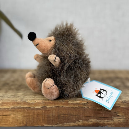 Jellycat Baby Puffball Hedgehog - Small Fluffy Brown Beanie Vintage With Tag 3”