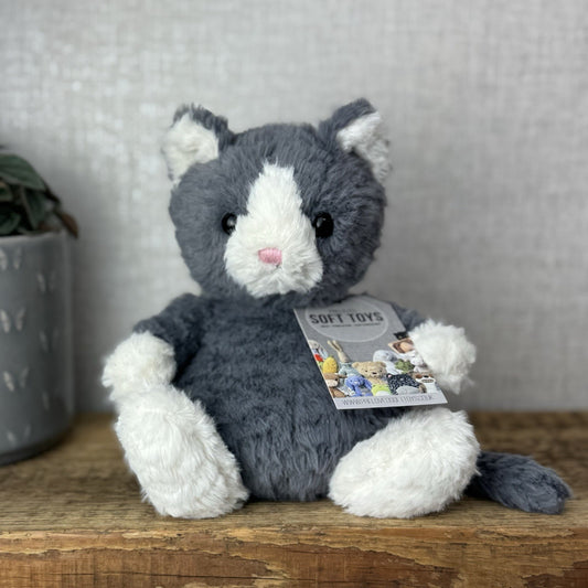 Jellycat Storm Mitten Kitten - Small Dark Grey Jellycat Cat Beanie Soft Toy 8"