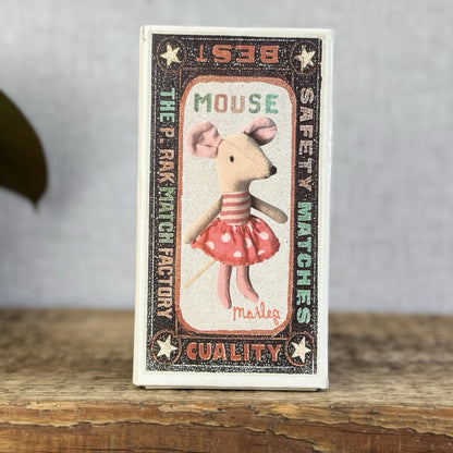 Maileg Retired Big Sister Mouse In Matchbox 2013 - Painted Nose, Red Mouth Rare