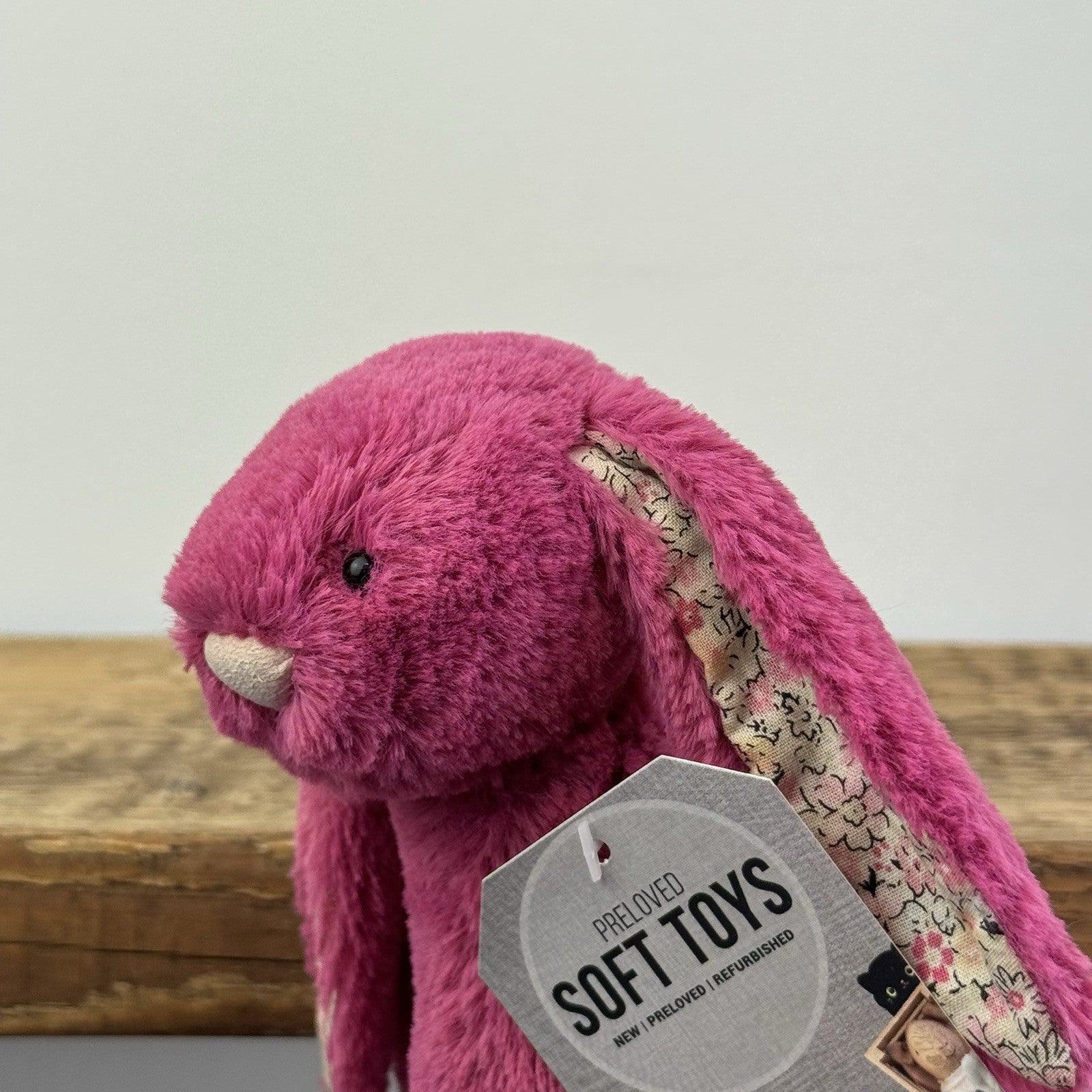 Jellycat Bashful Rose Blossom Small Bunny (Faded Ears) Rare/Retired 8"