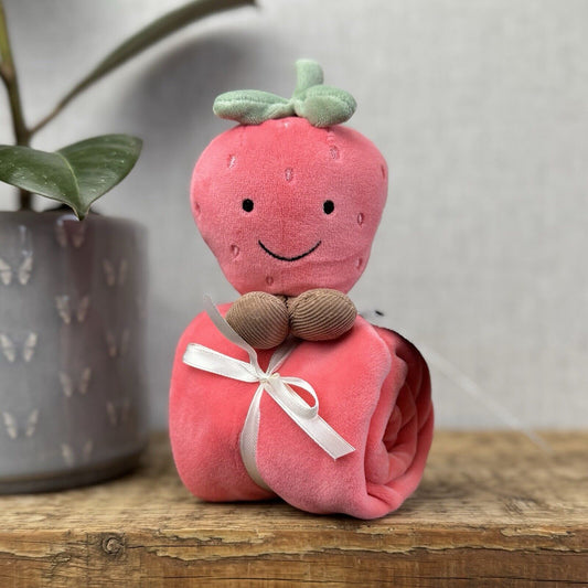 Jellycat Amuseable Strawberry Soother - Soft Pink Strawberry Comforter Retired