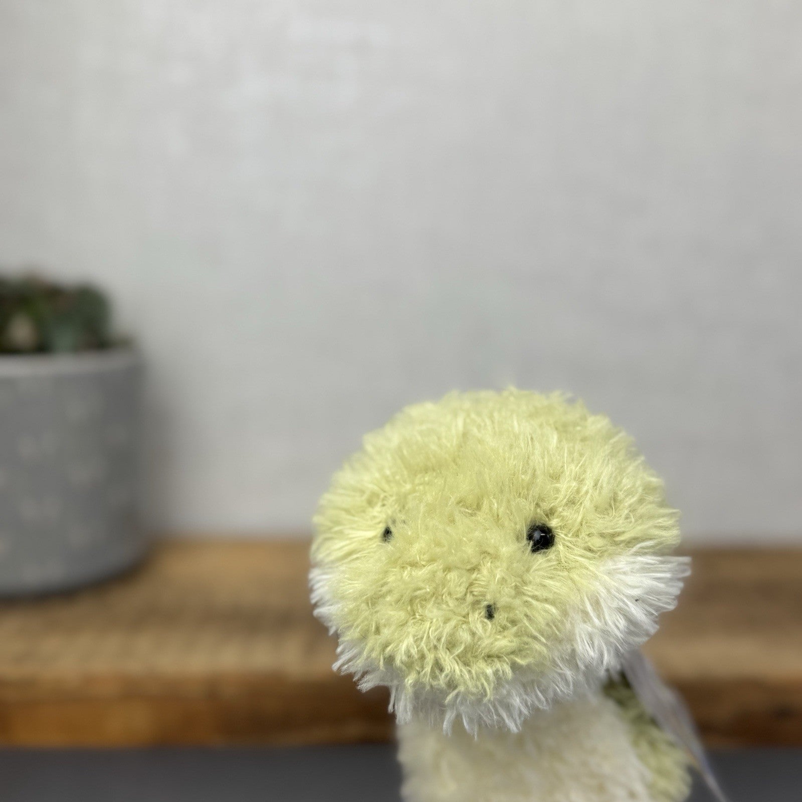 Jellycat Little Snake - Fluffy Light Green Snake Beanie Plush Curly Hair 7”