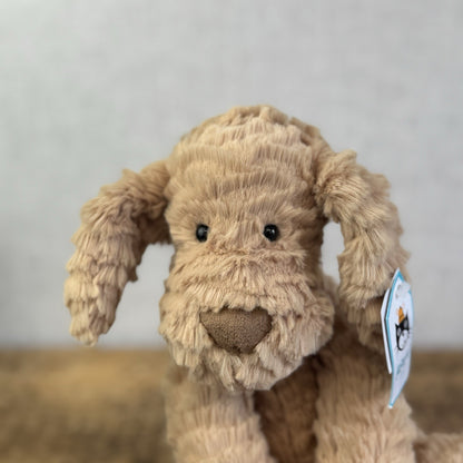 Jellycat Fuddlewuddle Puppy Medium - Light Brown Beige Dog With Tags Rare 8"