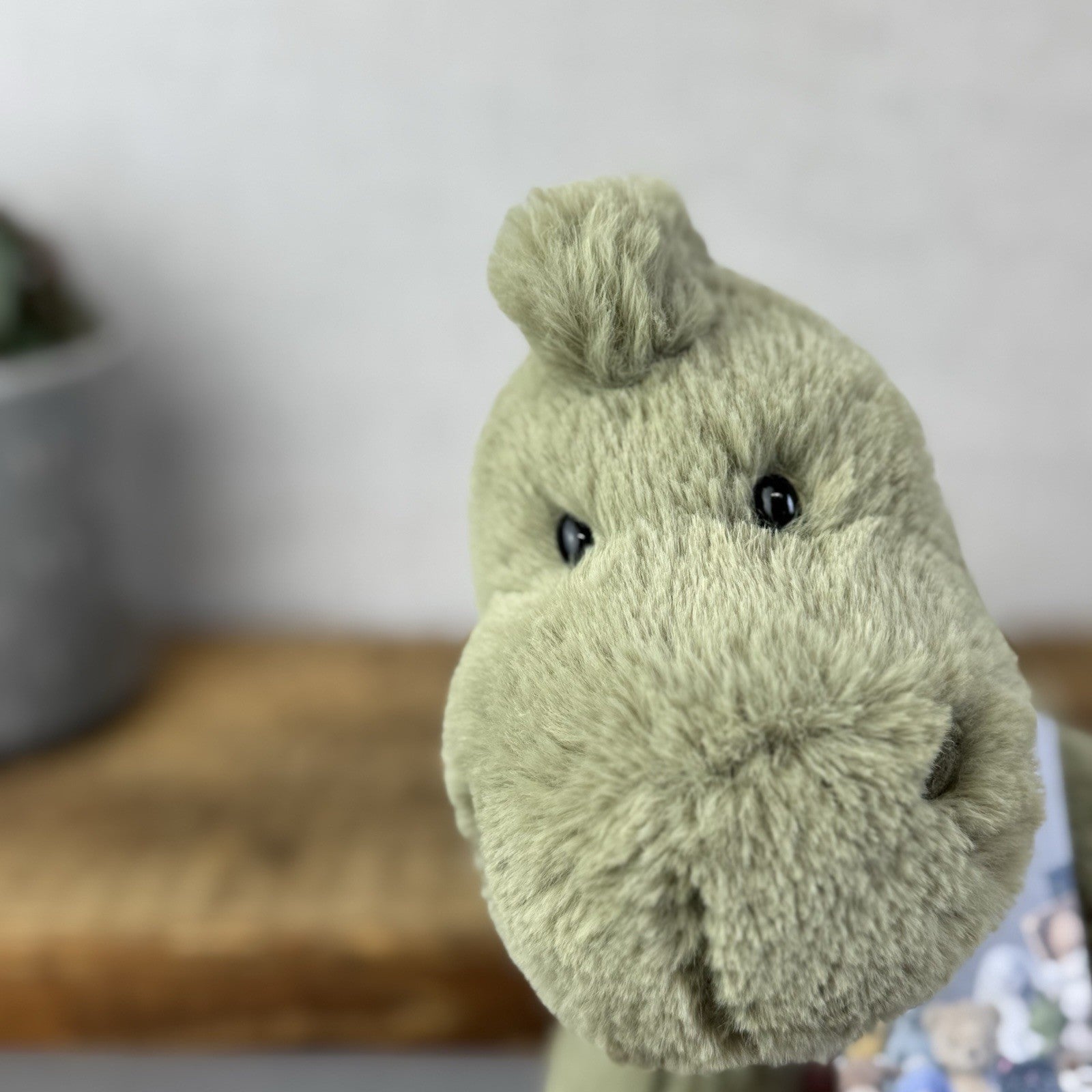 Jellycat Medium Huggady Dinosaur- Floppy Green Dino Soft Toy Retired 10" (#2)