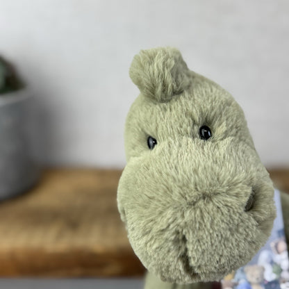 Jellycat Medium Huggady Dinosaur- Floppy Green Dino Soft Toy Retired 10" (#2)