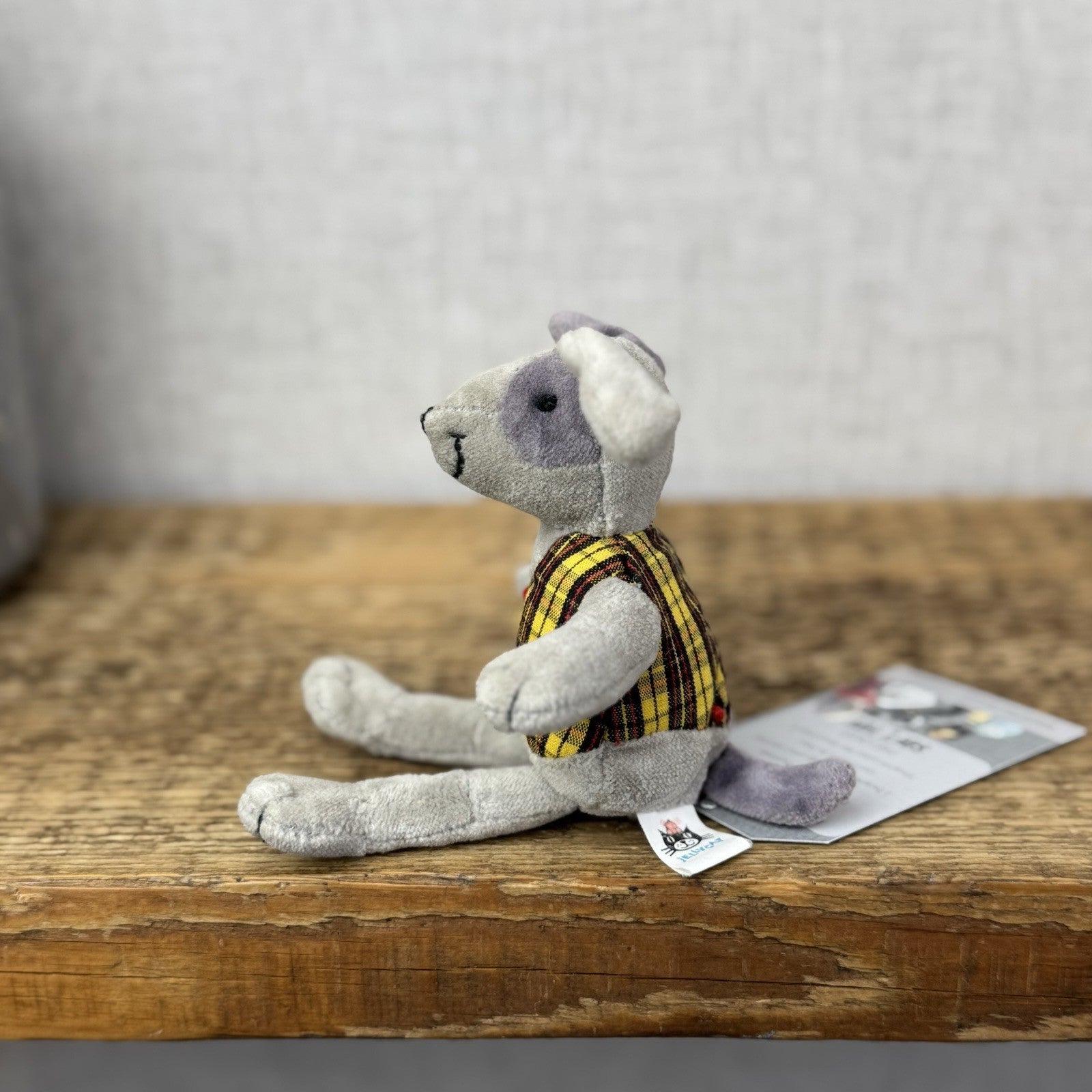 Jellycat Waistcoat Pup Dog - Small Vintage Puppy Beanie In Waistcoat Tiny 6"