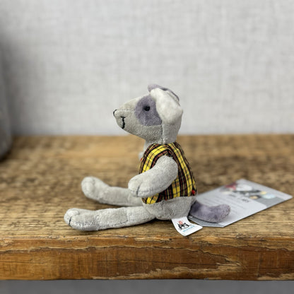 Jellycat Waistcoat Pup Dog - Small Vintage Puppy Beanie In Waistcoat Tiny 6"