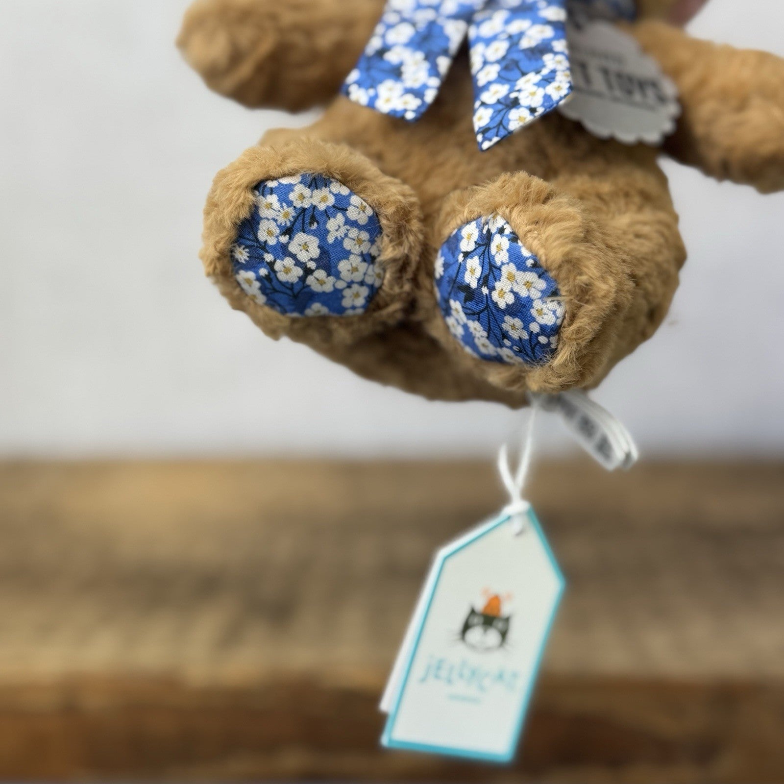 Custom/Bespoke Tiny Bartholemew Bear - Ditsy Blue Blossom Made With Liberty 