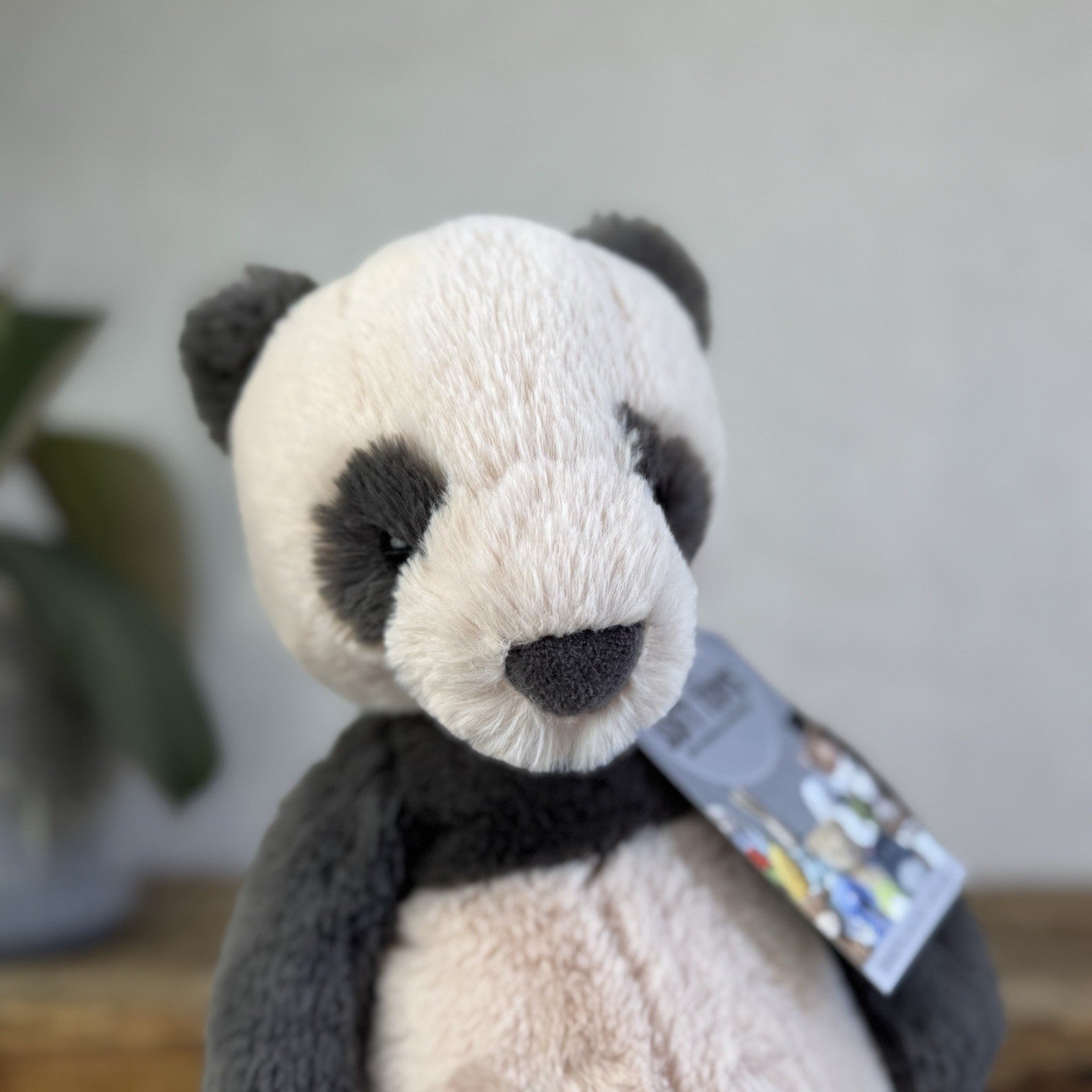 Jellycat Medium Puffles Panda - Super Soft Sitting Cream & Black Panda 13" (#2)